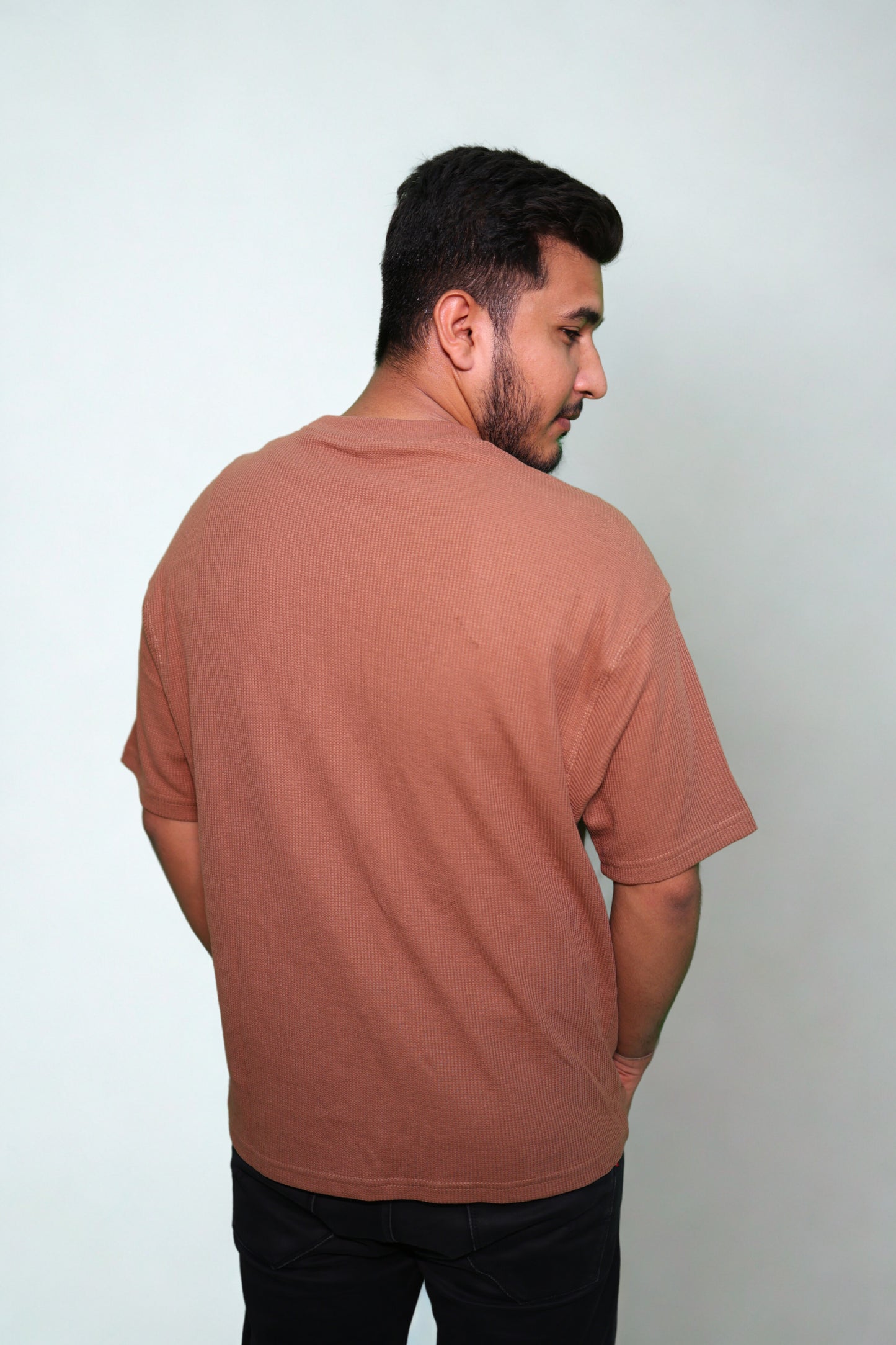 WAFFLE 240 GSM COFFEE COLOUR TEE