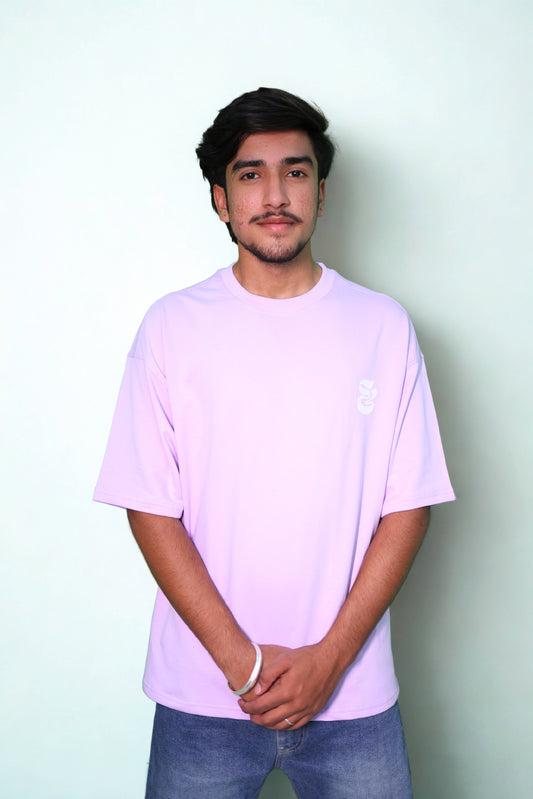 FRANCH TERRY LAVENDER DOWN SHOULDER TEE