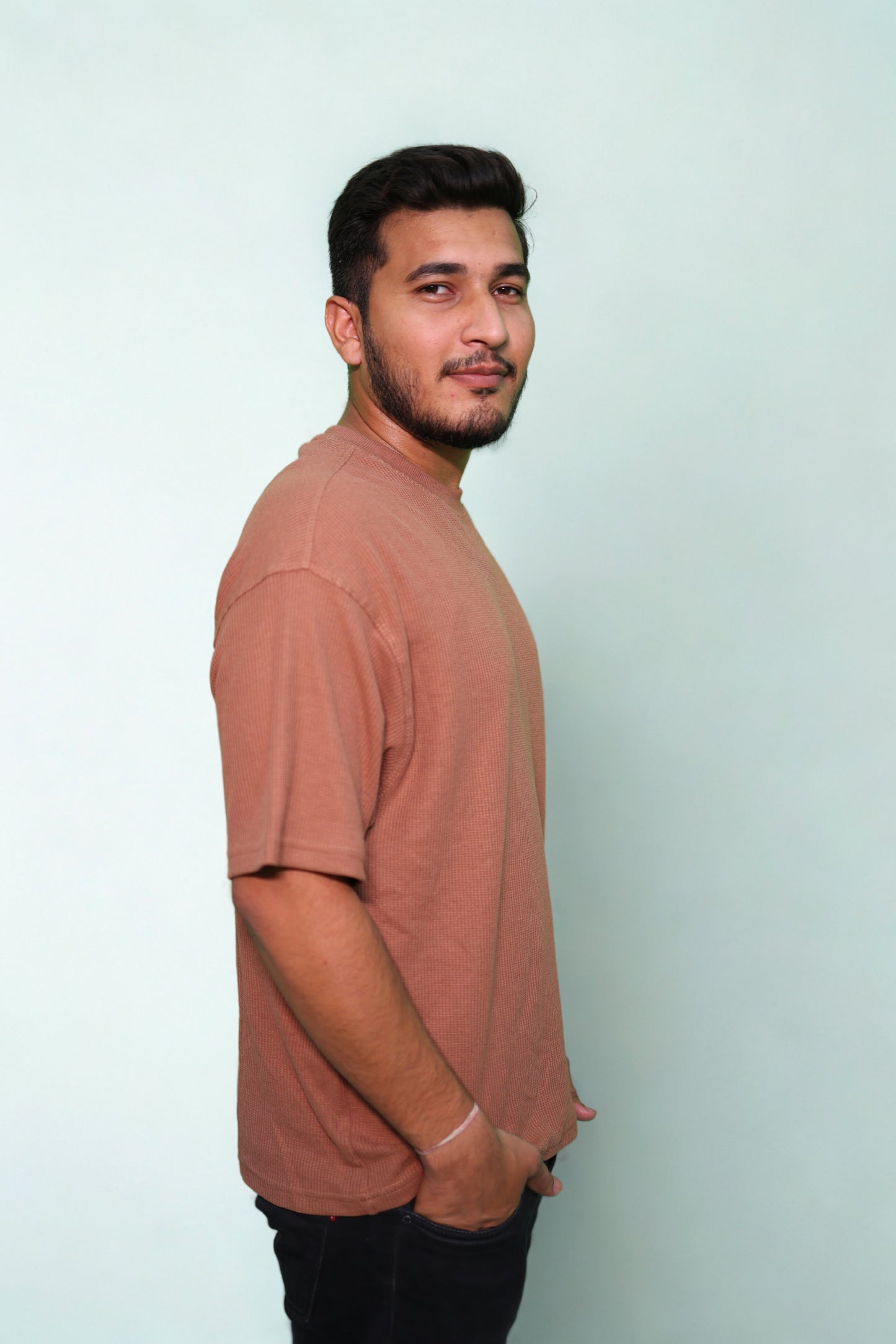 WAFFLE 240 GSM COFFEE COLOUR TEE