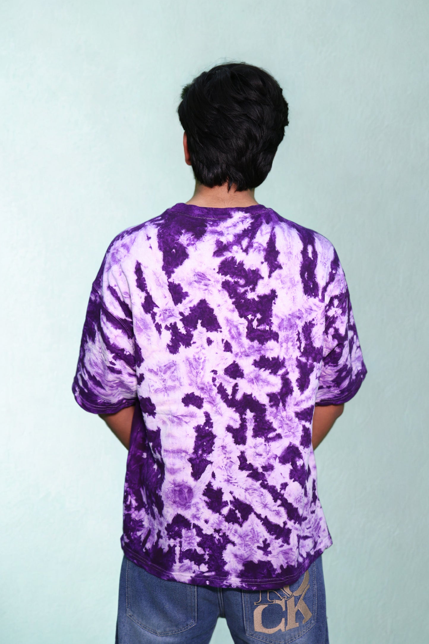 TIE DYE PURPLR AND WHITE TEE
