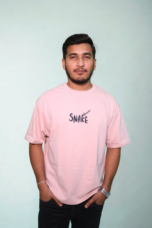 FRANCH TERRY PINK DOWN SHOULDER TEE