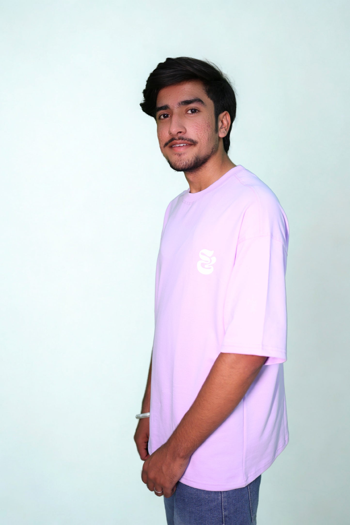 FRANCH TERRY LAVENDER DOWN SHOULDER TEE